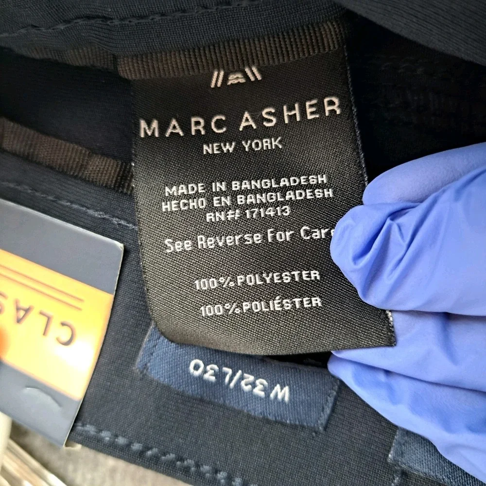 NWT Marc Asher Mens  32x30 (Fits 34x28) Navy Blue Jeans Classic Fit Casual Pants
